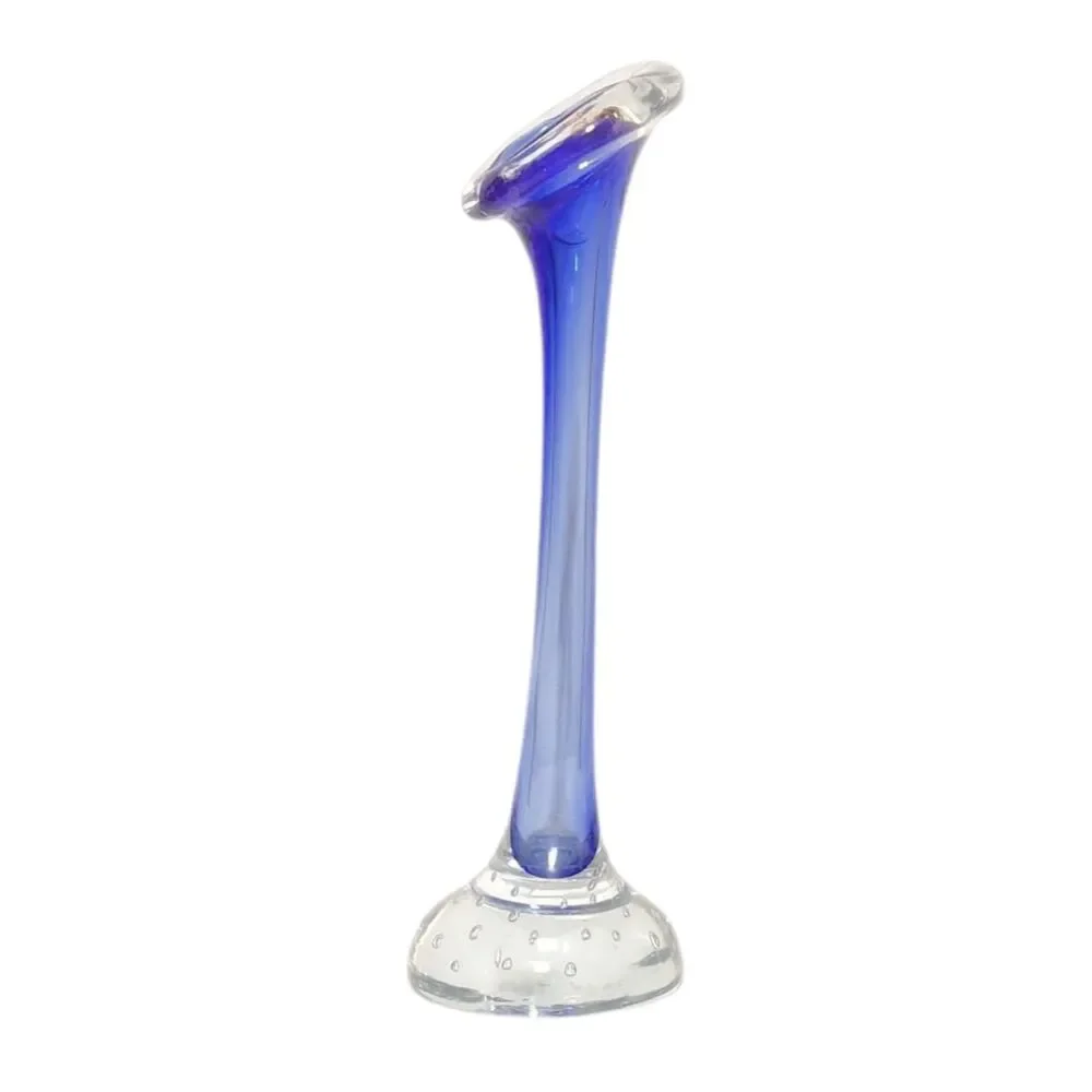Bo Borgstrom Aseda Glasbruk Bullicante Cobalt Blue Jack In The Pulpit Vase FLAW